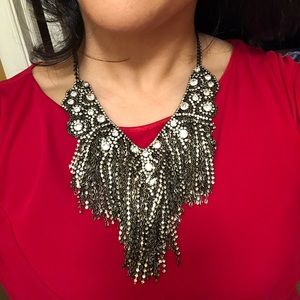Vintage Anthropologie Chain Jewel Bib Necklace